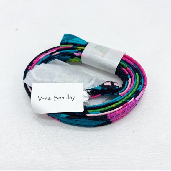 Vera Bradley Hilo Meadow Lanyard Black Pink Floral NEW - Picture 2 of 4